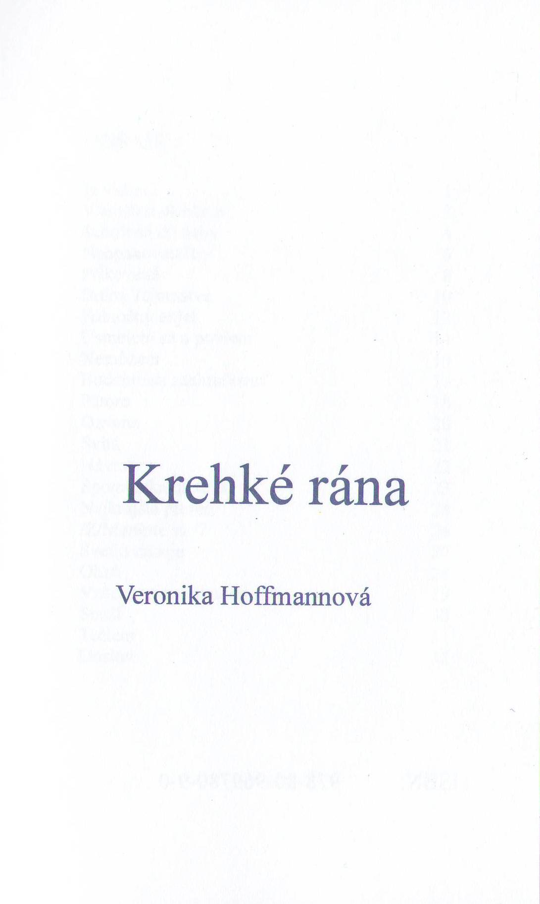 Veronika Hoffmannova-zbierka Krehké rána